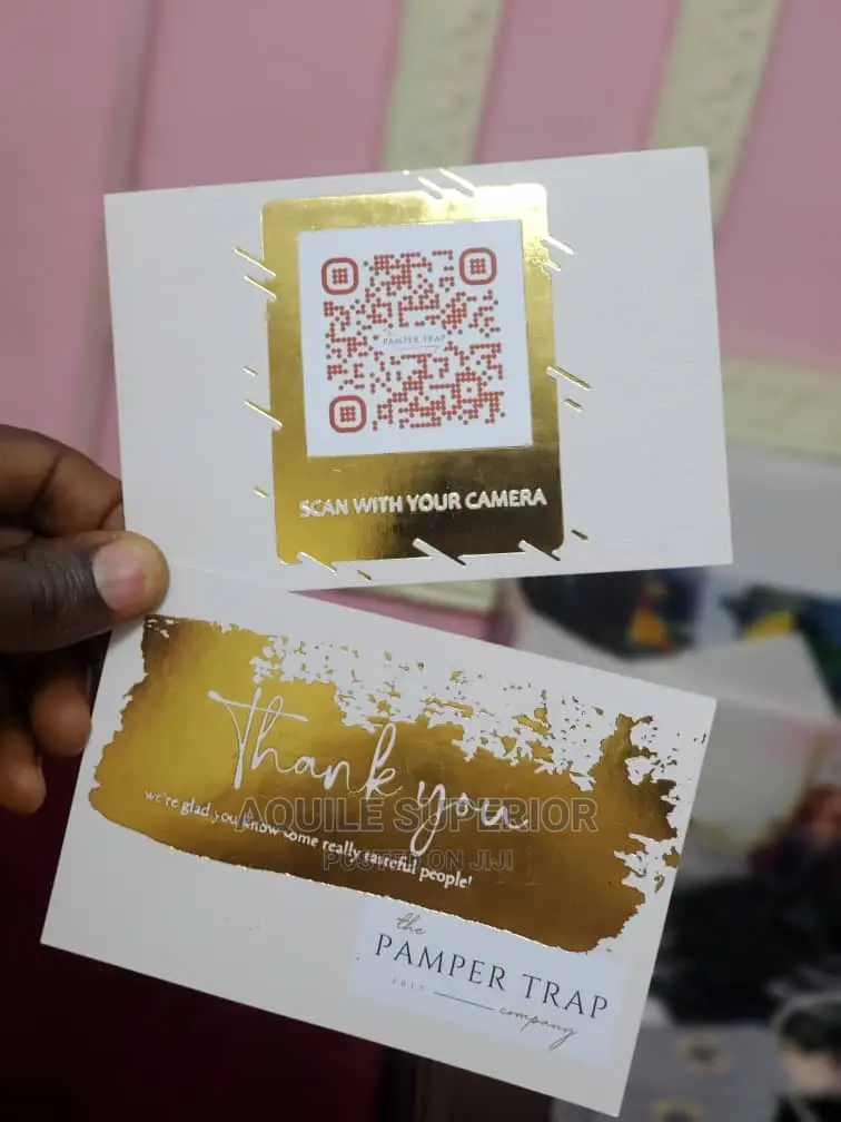 Thank You Card With Gold Foil