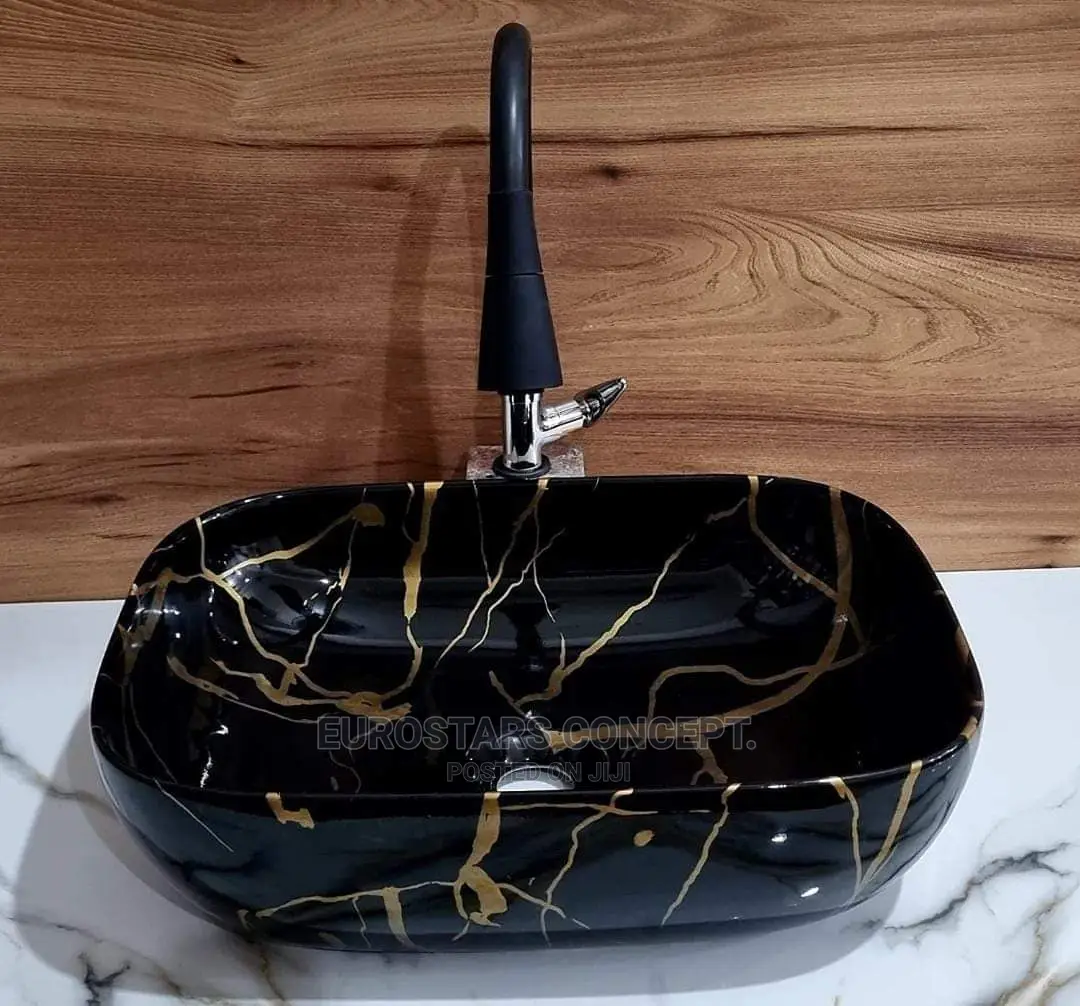 Designed Black Ceramic Wash Hand Basin