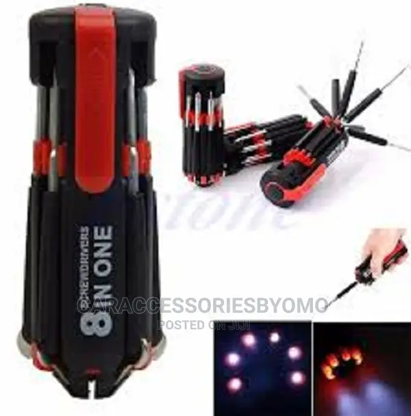 8-in-1 Screwdrivers Tool With Worklight and Flashlight