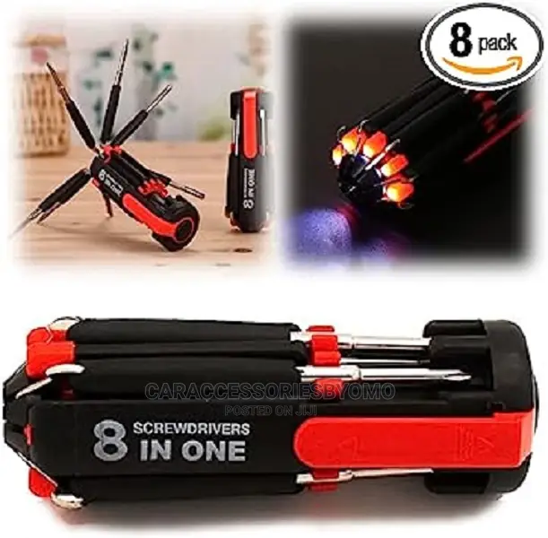 8-in-1 Screwdrivers Tool With Worklight and Flashlight