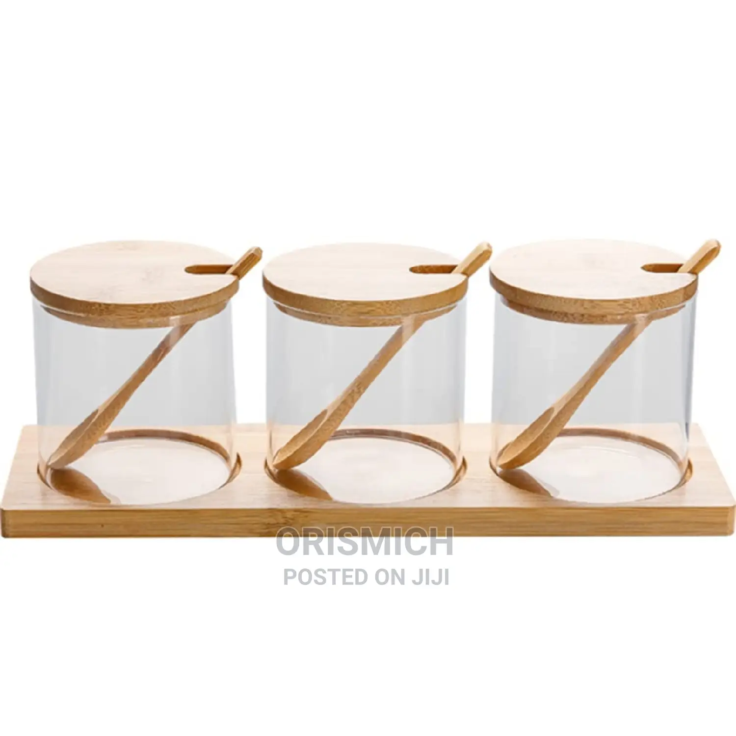 Seasonings Container With Wooden Lid and Spoon