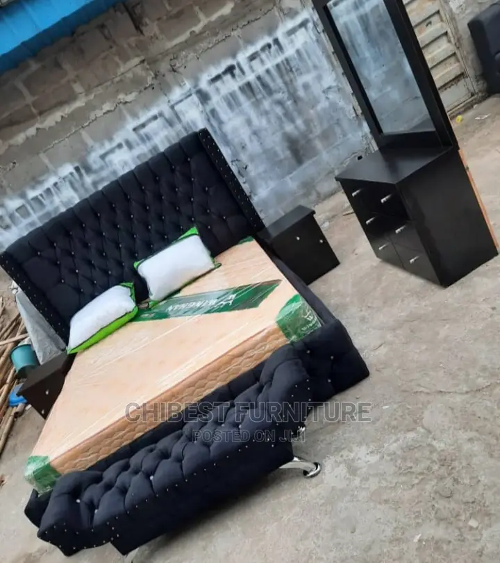 Quality 6by6 Complete Set of Upholstery Padded Bed Frame