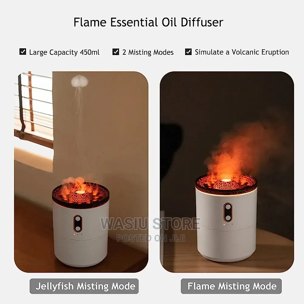 430ml Volcano Flame Humidifier With Free Oil