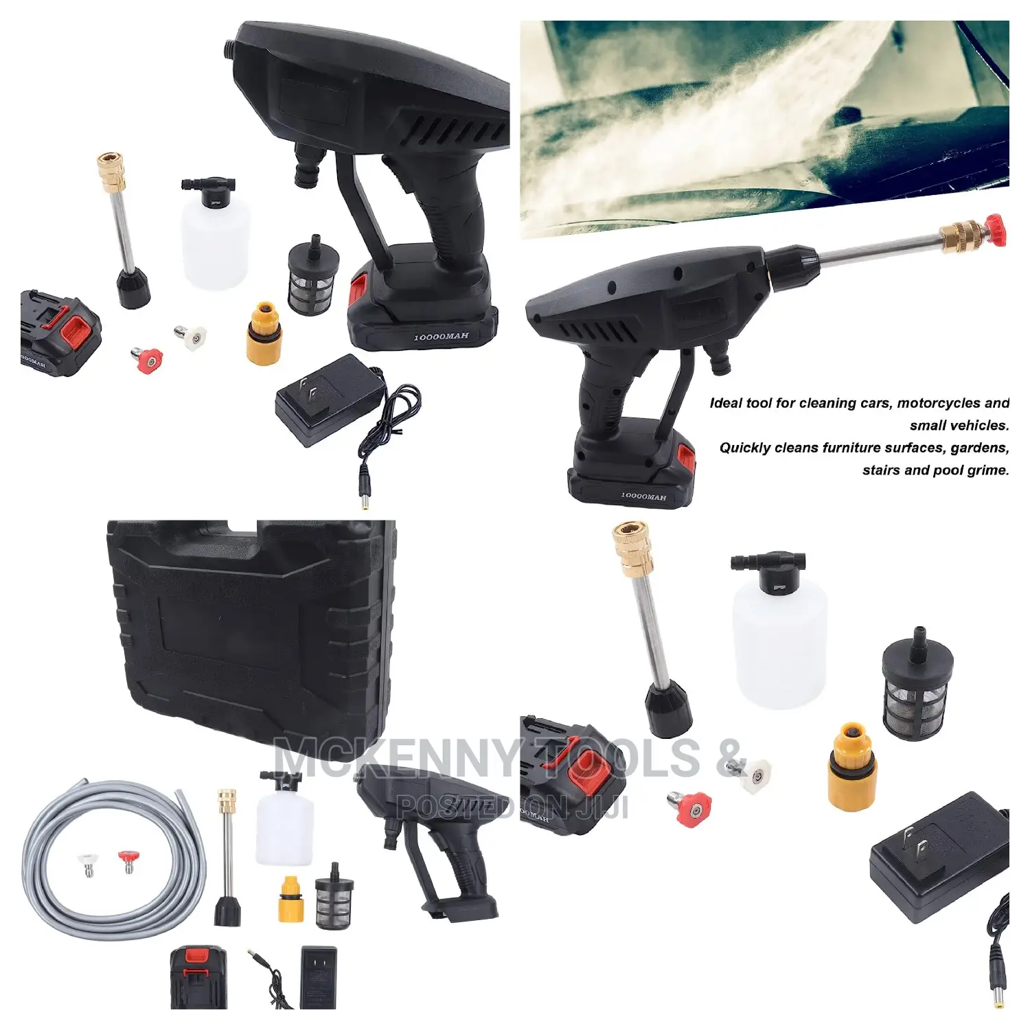 High Pressure Washer Kit Portable Cleaner Auto Cool 10000mah