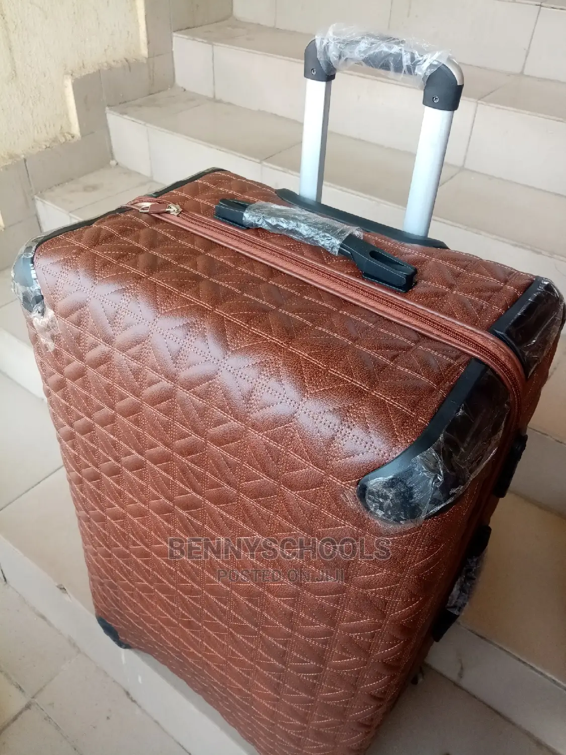 Big Large Star Brown Leather Traveling Luggage Box