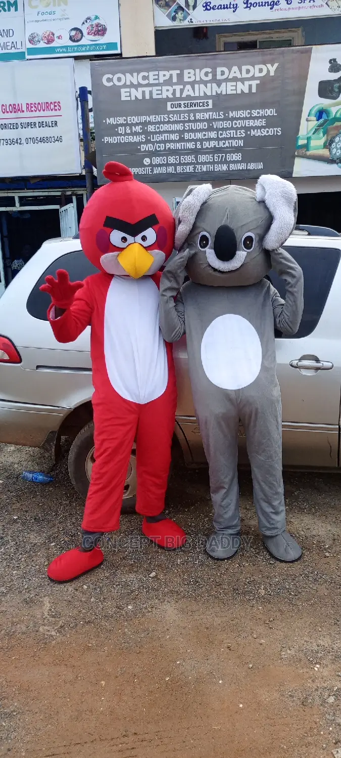 Bird and Koala Mascots