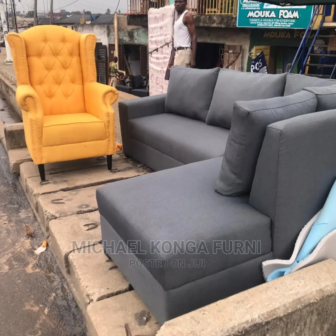 Classic L Shape Sofa With One Accent Single