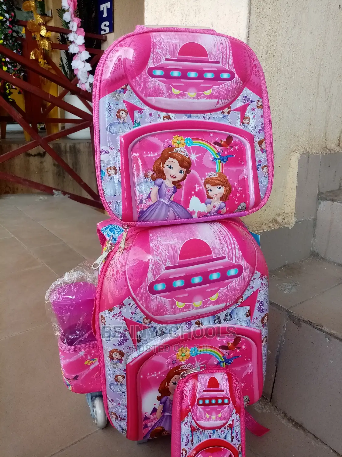 Set of 4 14 Inch Character Kids Children Trolley School Bag