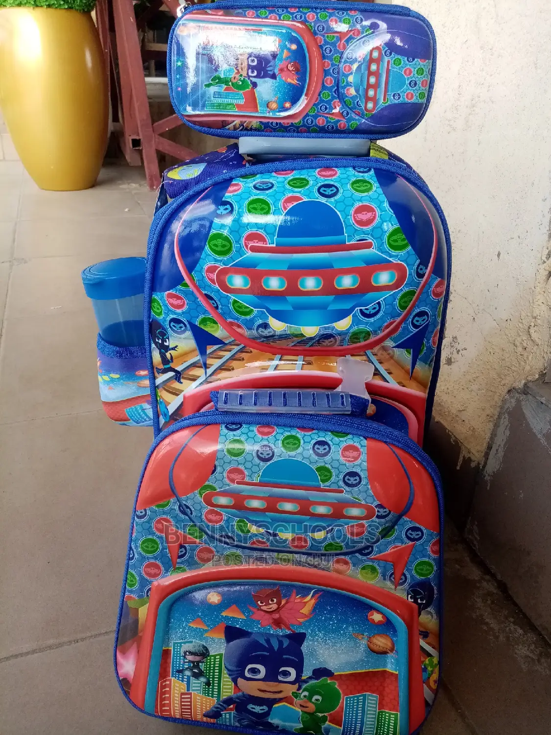 Set of 4 14 Inch Character Kids Children Trolley School Bag