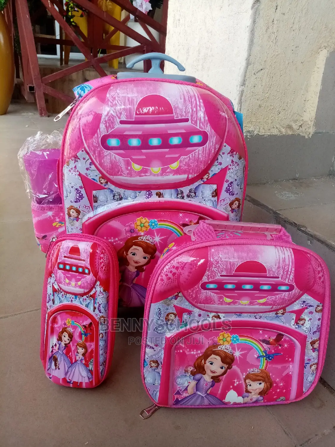 Set of 4 Pink Sophia Kids Children's Trolley School