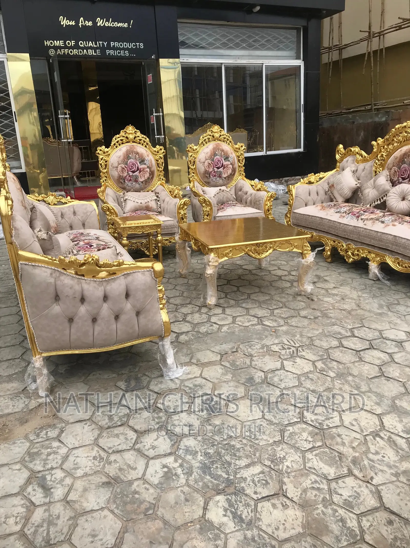 Luxury 8 Seater Living Room Fabric Sofa Chair.
