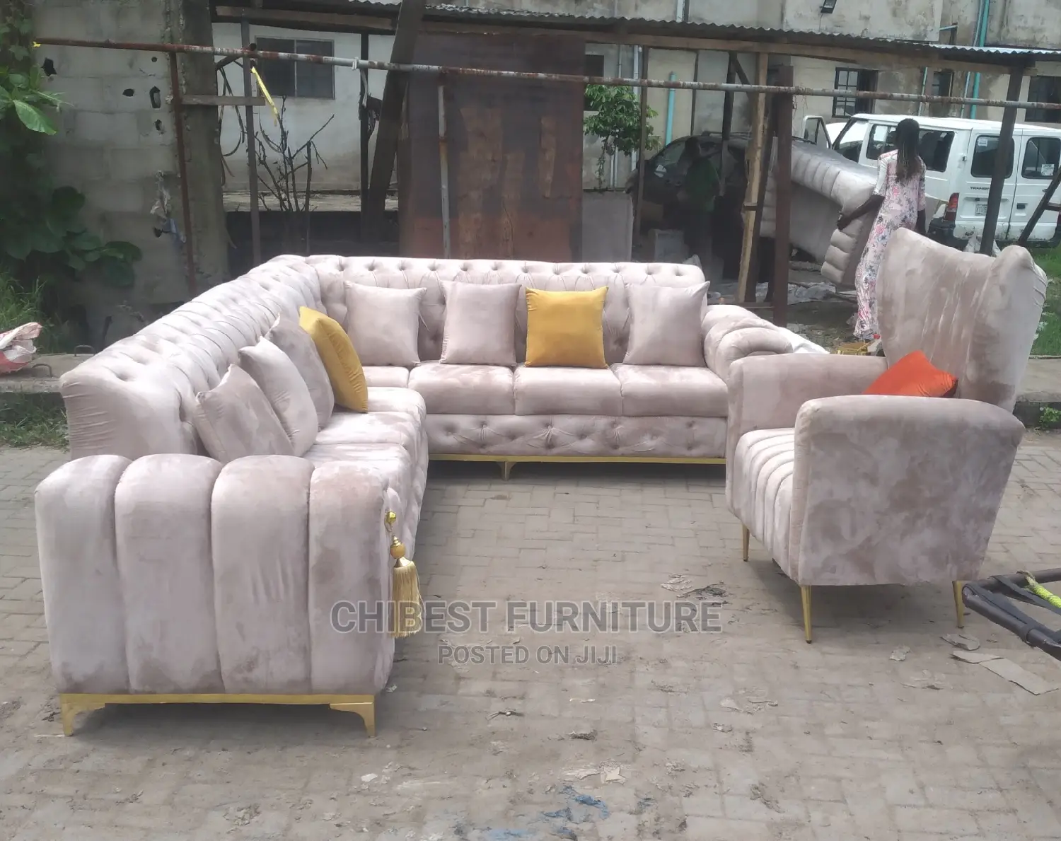 L-Shaped Upholstery Chair (7ftby7ft) With a Single Seater