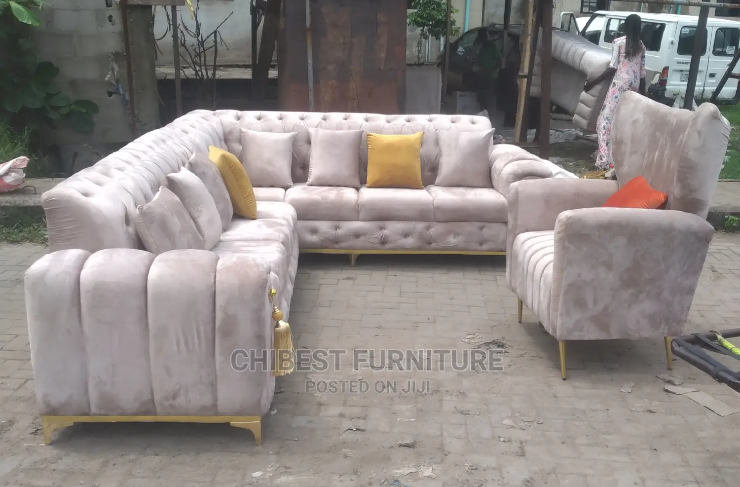 L-shaped Upholstery Chair (7ftby7ft) With A Single Seater