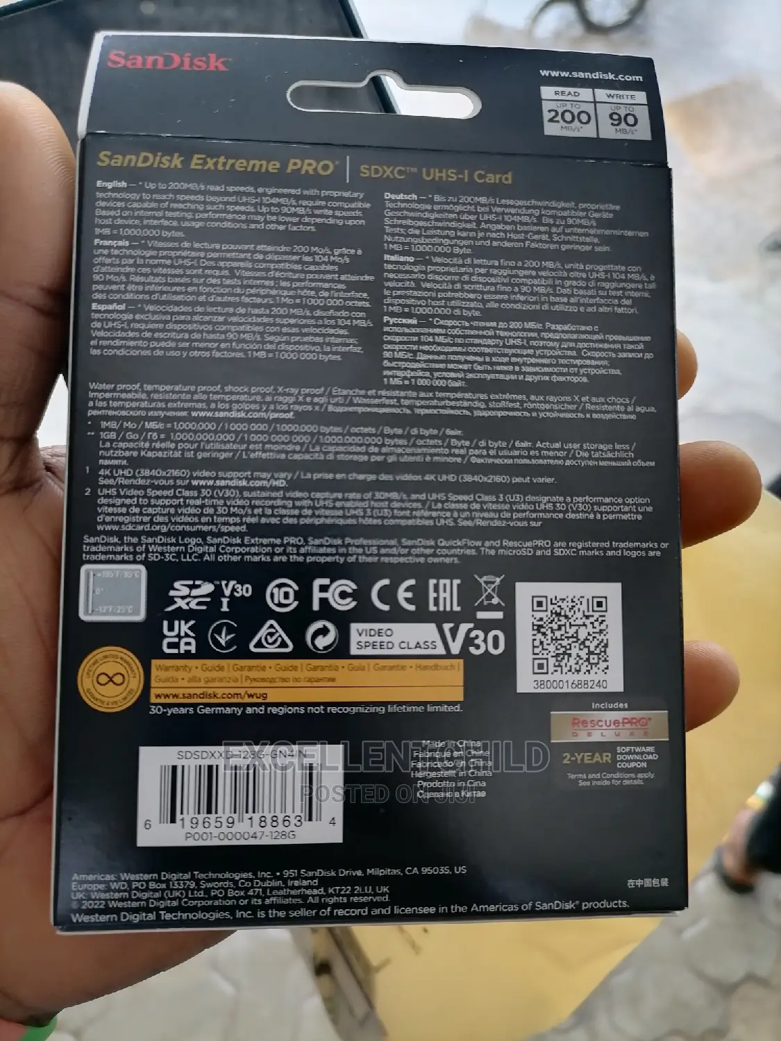 Sandisk 128gb Sd Card Extreme Pro Sdxc Uhs-i Card