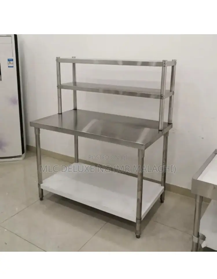 4ft Table With Top Shelf (Stainless Steel) Multi Purpose Use