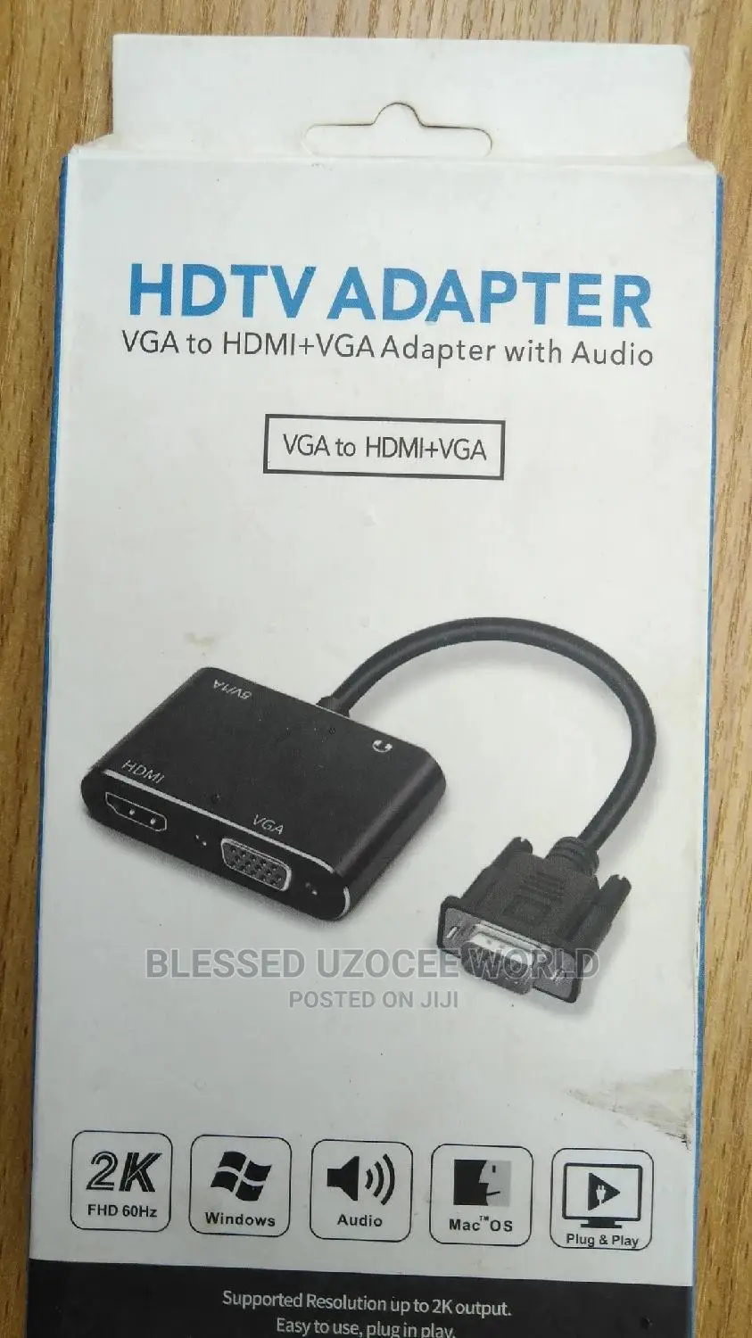 VGA to HDMI+VGA With 3.5mm Audio Adapter,Support Dualdisplay