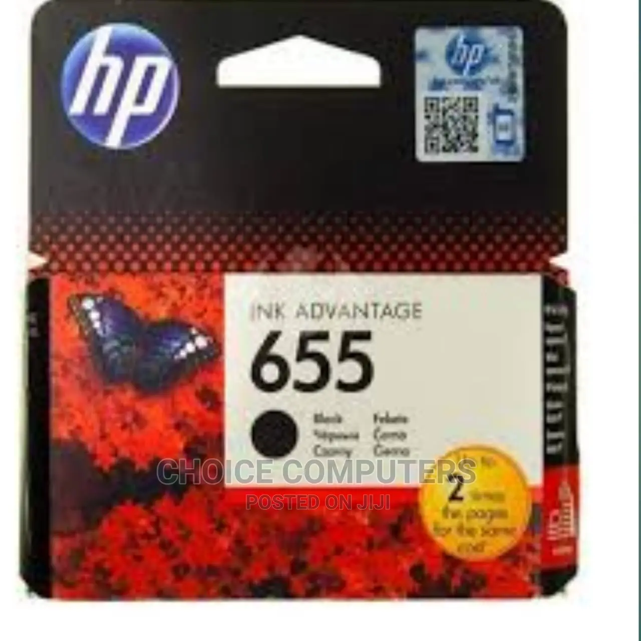 HP 655 Black Original Ink Advantage Cartridge