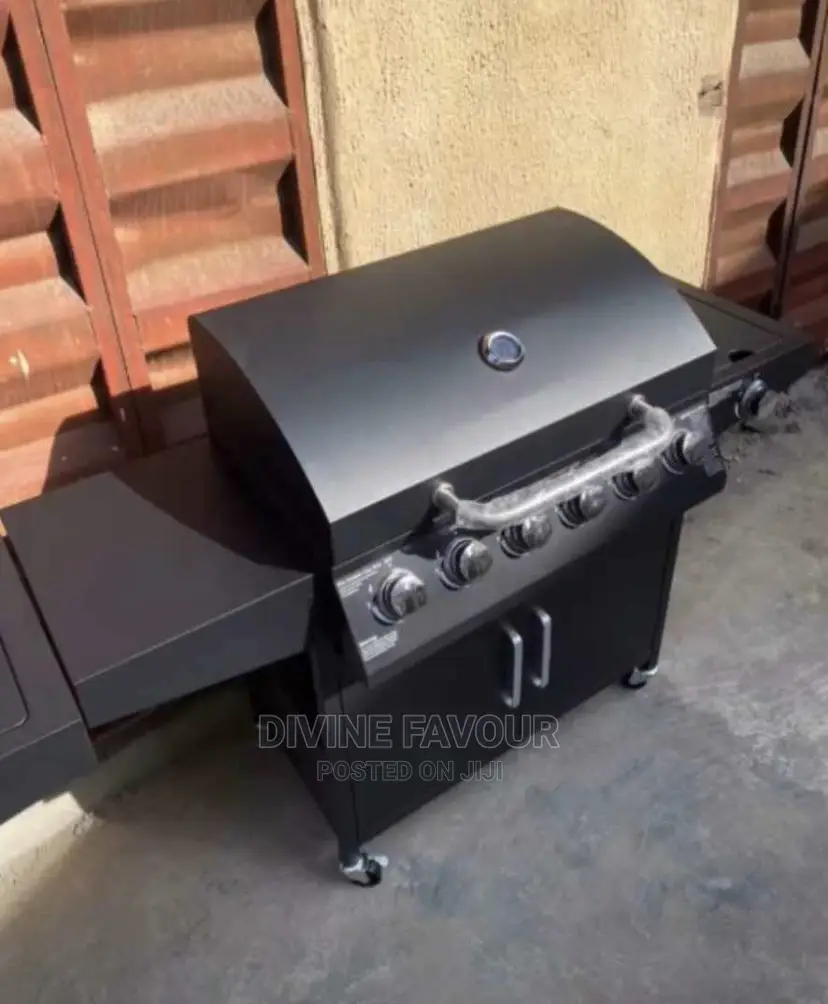 6burner Barbecue Grill With Side and Cupboard