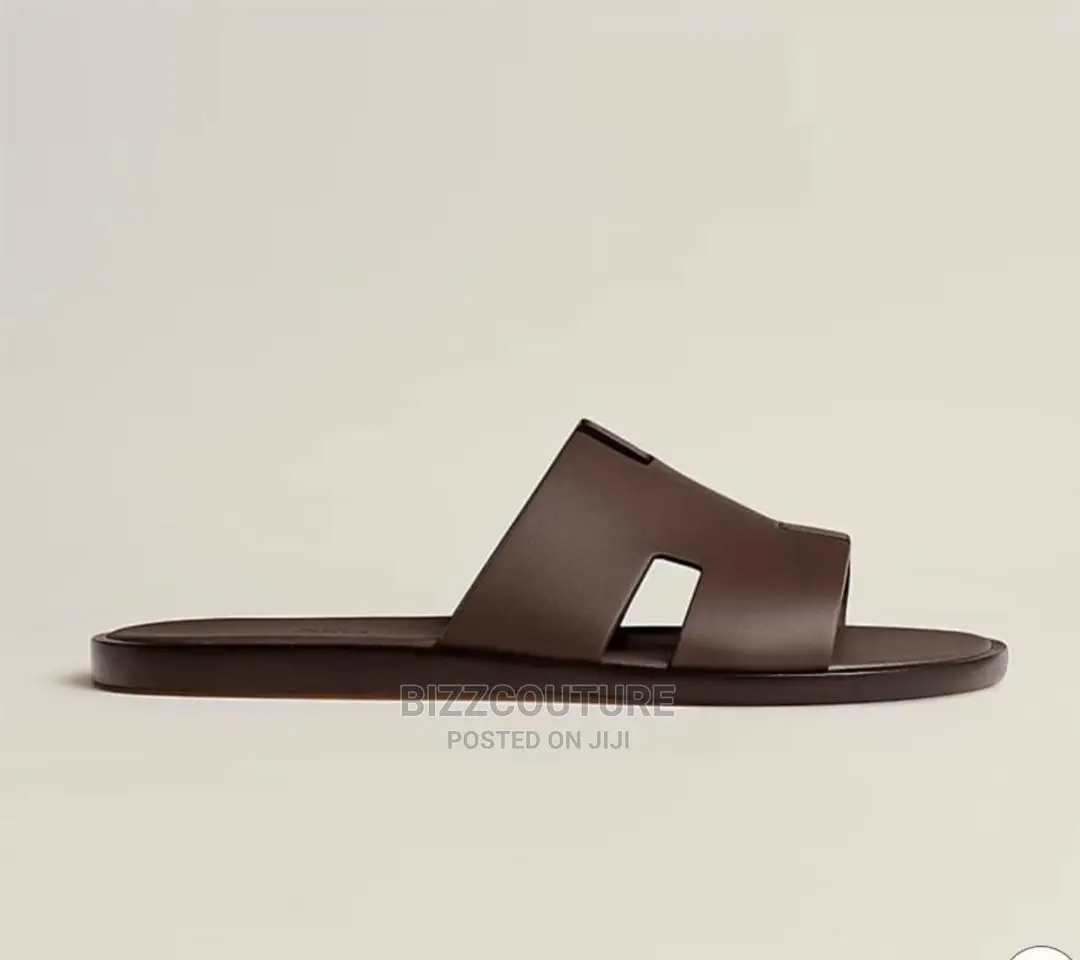 Original HERMES Leather Sole Slippers Available in Store