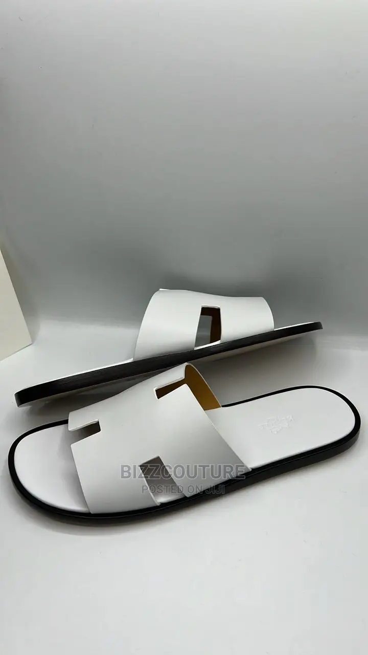 Original HERMES Leather Sole Slippers Available in Store