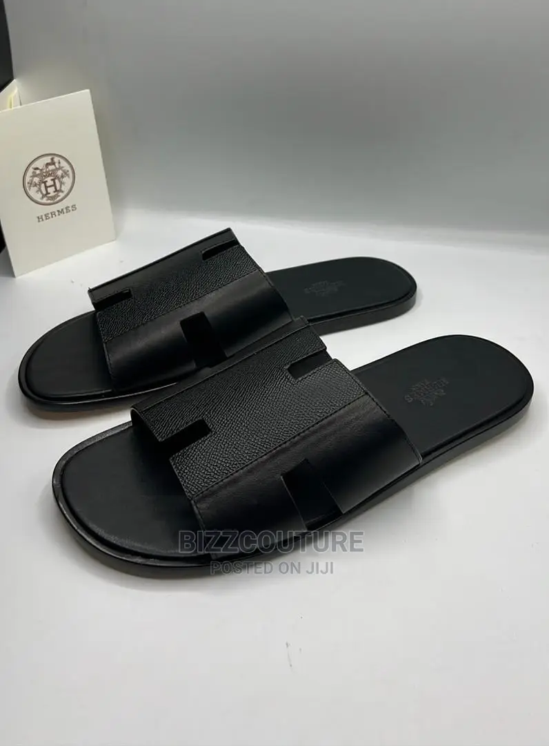 Original HERMES Leather Sole Slippers Available in Store