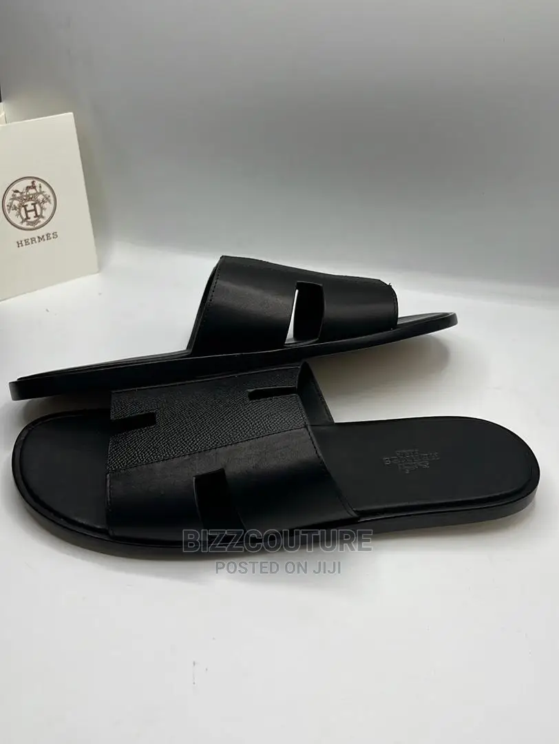 Original HERMES Leather Sole Slippers Available in Store