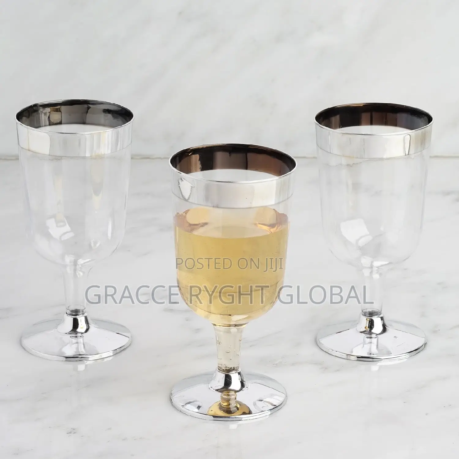 Acrylic Wine Cup With Silver / Gold Rim