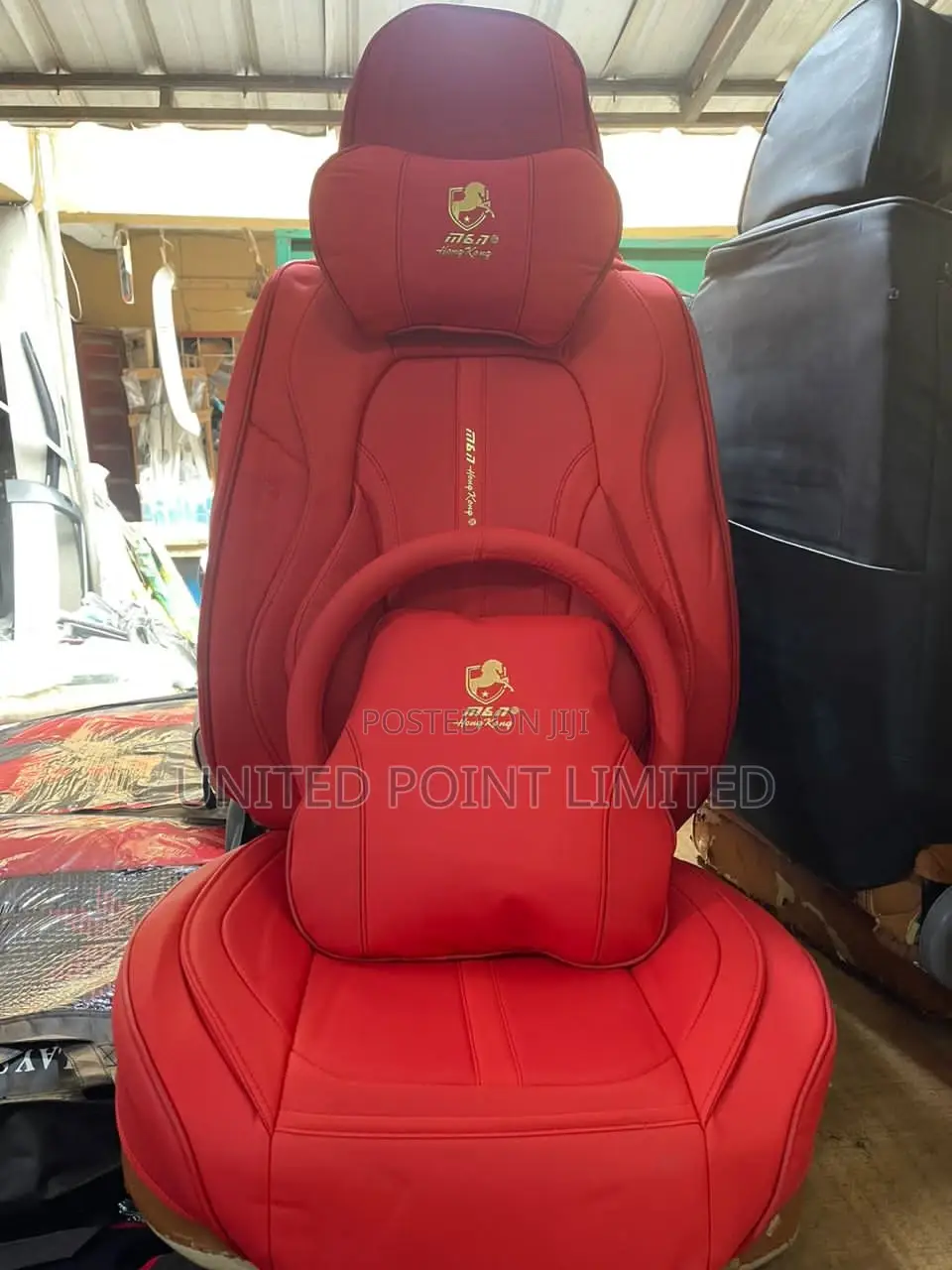 Horse Leather Seat Cover Red