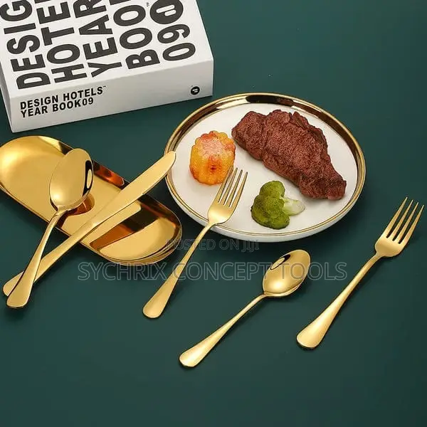 Cutlery Set- 24pcs Gold Cutlery Set