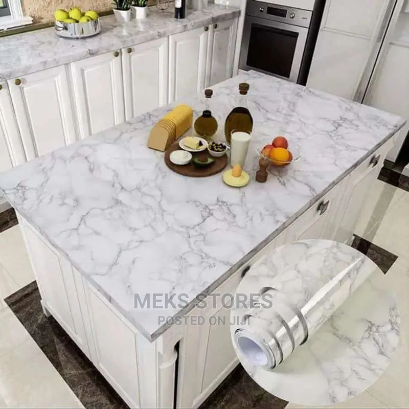 Kitchen Marble Like Wall Paper