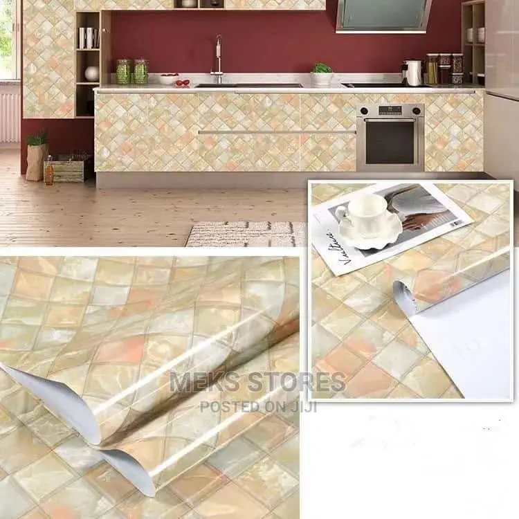 Kitchen Marble Like Wall Paper