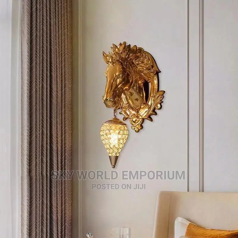 Resin Horse Luxury Wall Gold Sconce Light
