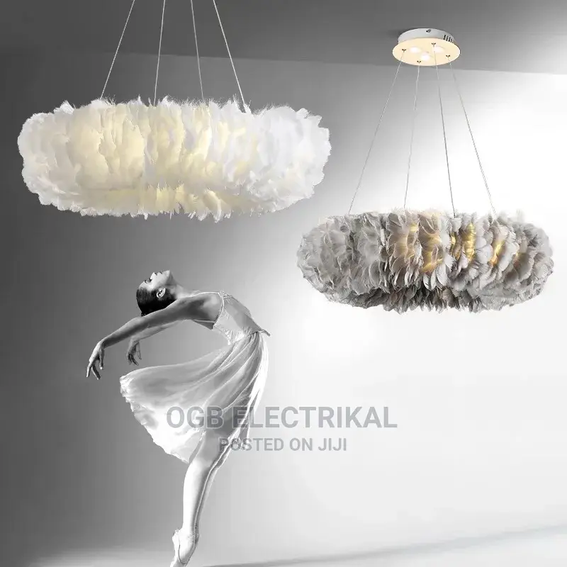 Modern Swan Feather Ceiling Chandelier