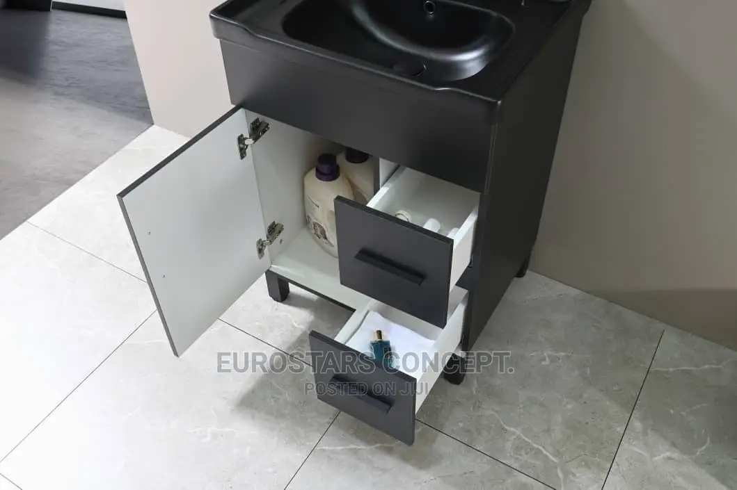 Black Cabinet Wash Hand Basin With Carbord