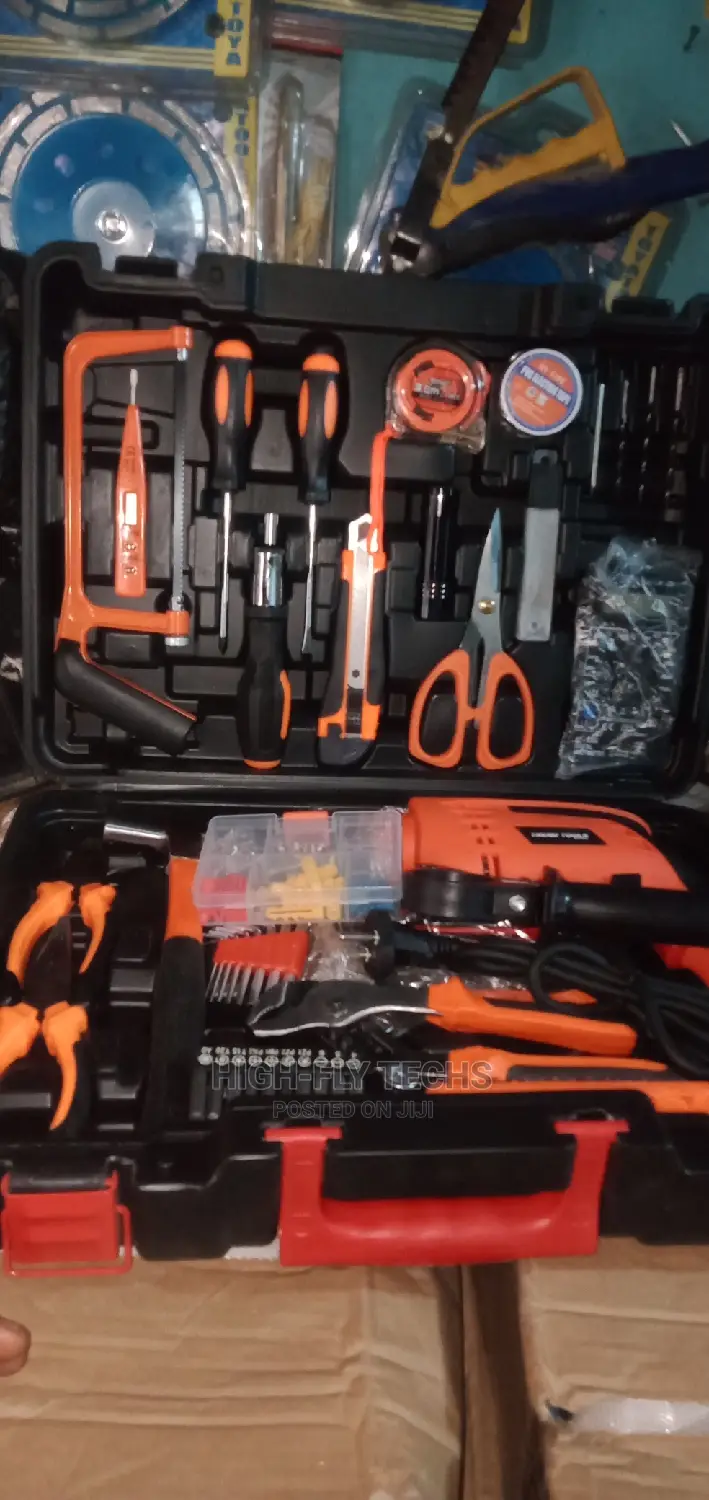 Electrical Tools Box With Corded Electrical Drill