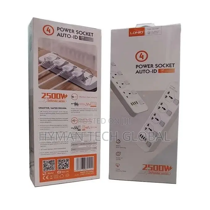 Ldnio SC4408 Power Socket AUTO-ID With 4 USB Port 2500W