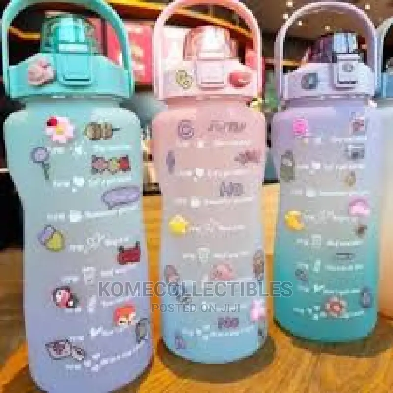 2000ml Rainbow Motivational Water Bottle