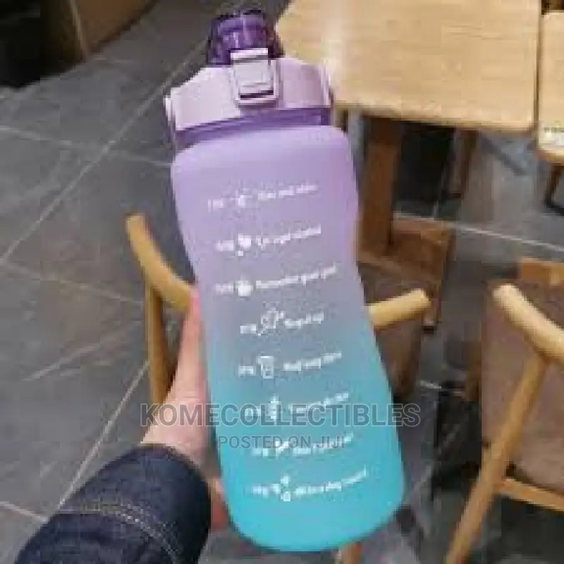 2000ml Rainbow Motivational Water Bottle