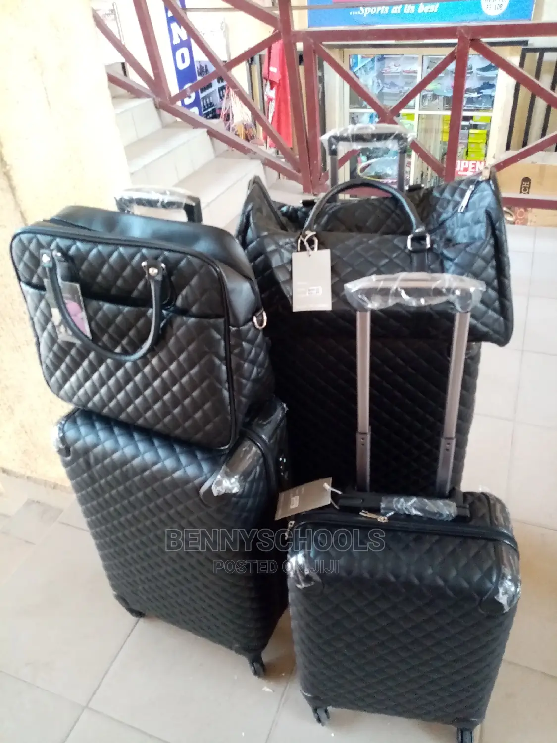 Set of 5 Imported Chanel Leather Traveling Luggage Boxes