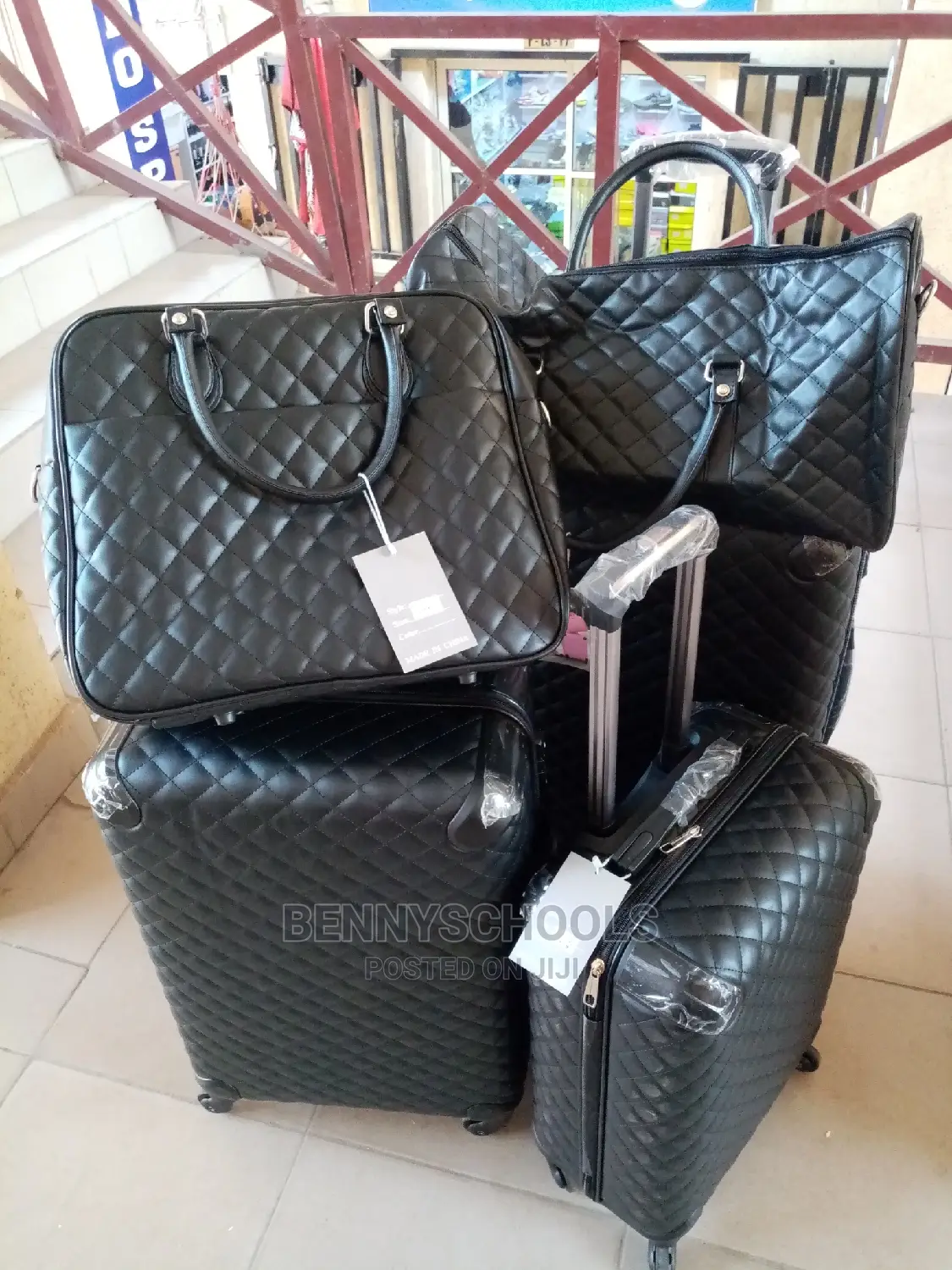 Set of 5 Imported Chanel Leather Traveling Luggage Boxes