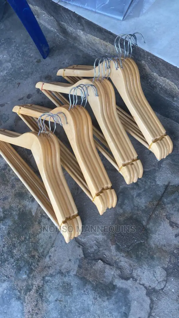Bright And New Wooden Clothes Hangers