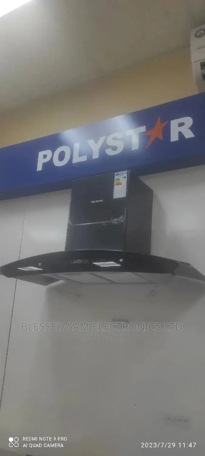 Polystar Hood Extrator 90x60cm Digital Steel Chimney 2 Yrs