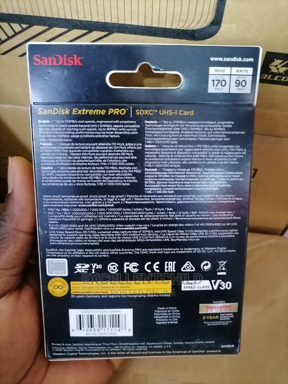 Sandisk Extreme PRO 512GB SDXC UHS-I (1700mb/S Speeds)