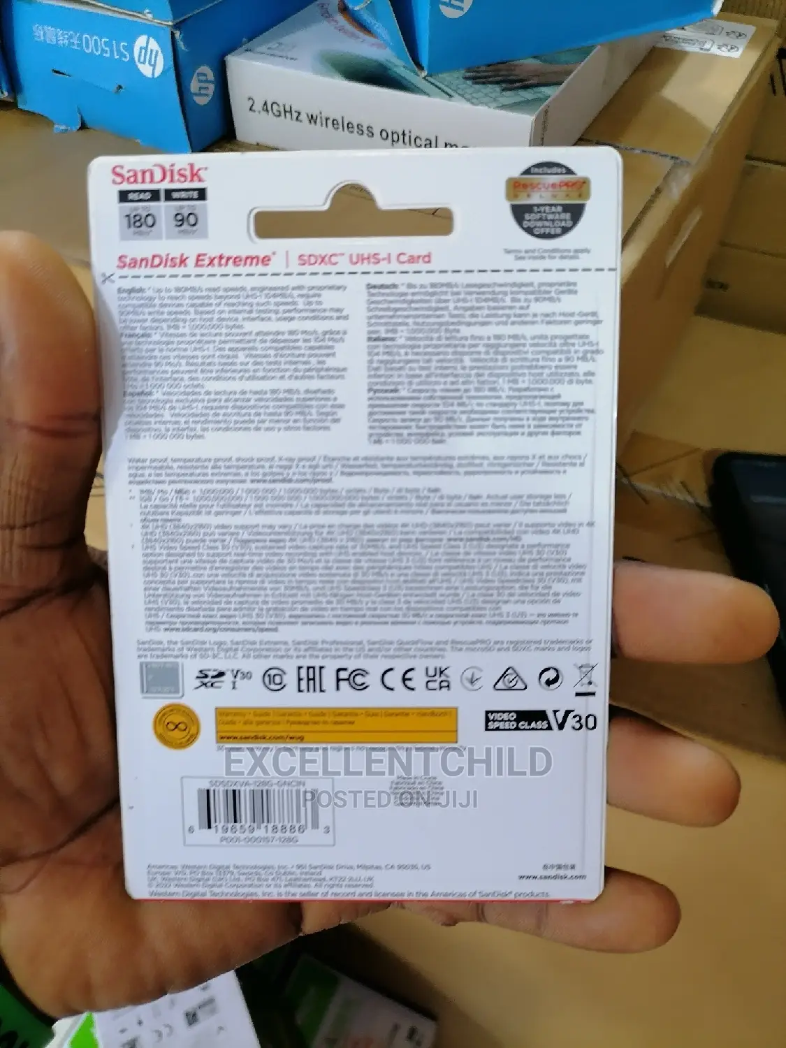 Sandisk 128gb SDXC Uhs-I Card Upto 180mb/S and 90mb/S)