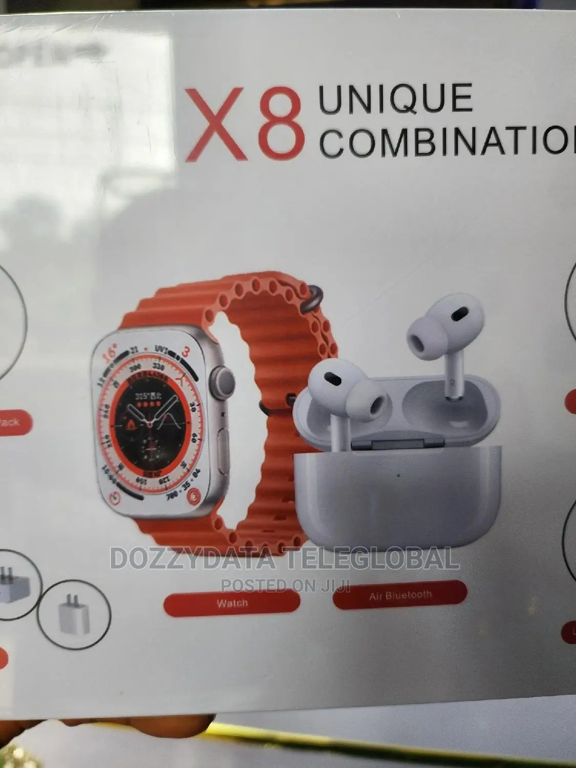 X8 Unique Combination Smart Watch + Earbud 2 Pro+20w Adapter
