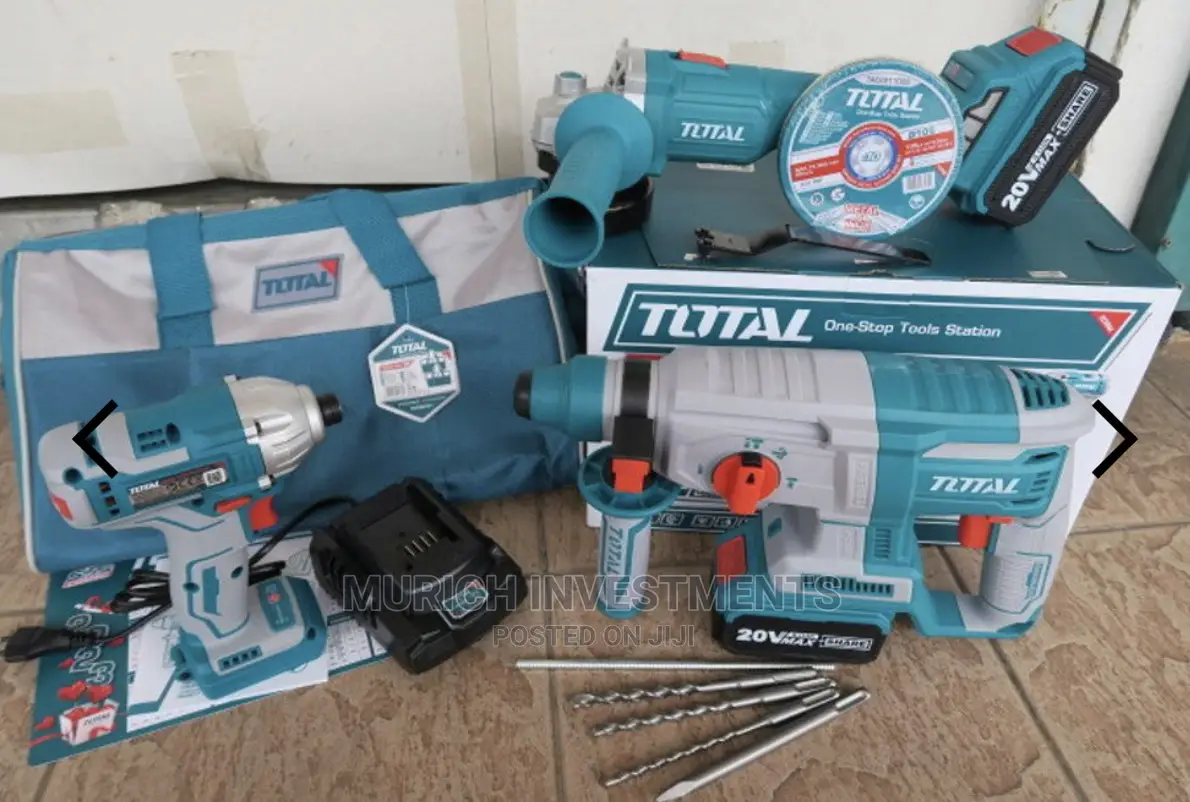 Total 3pcs Cordless 20v Li-Ion Brushless Combo Kit Set