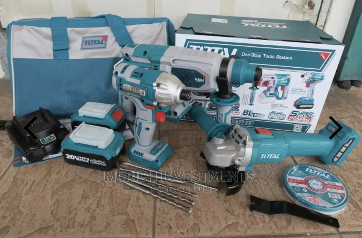 Total 3pcs Cordless 20v Li-Ion Brushless Combo Kit Set