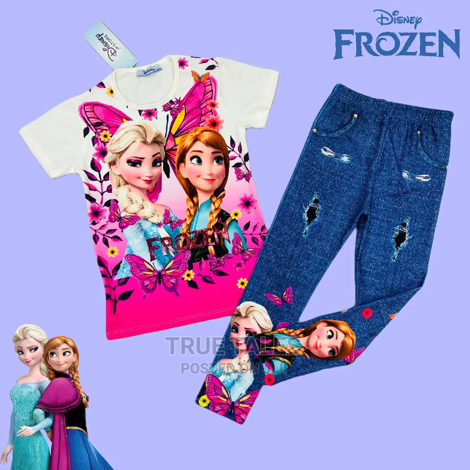 Frozen Character Short Sleeve Top And Jeggings