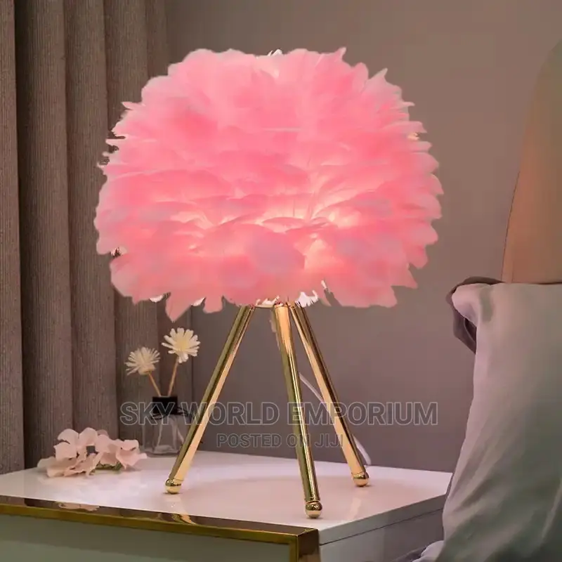 Feather Bedroom Table Bedside Lamp
