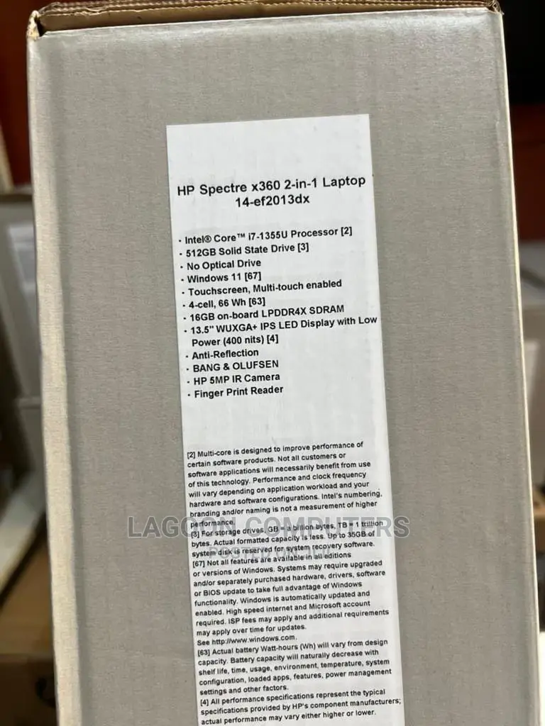 New Laptop HP Spectre 14 16GB Intel Core I7 SSD 512GB